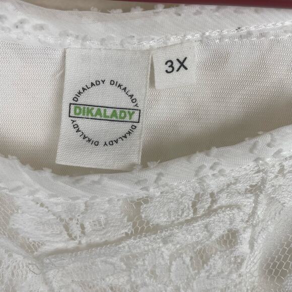 Womens Top Sz 3XL Asymmetric Fairy Lace Cottage Whimsigoth Coquette Semi Sheer - Picture 4 of 9